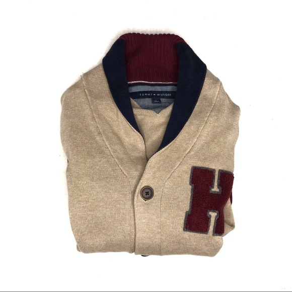 Tommy Hilfiger Other - Tommy Hilfiger Letterman Appliqué Cardigan Sweater